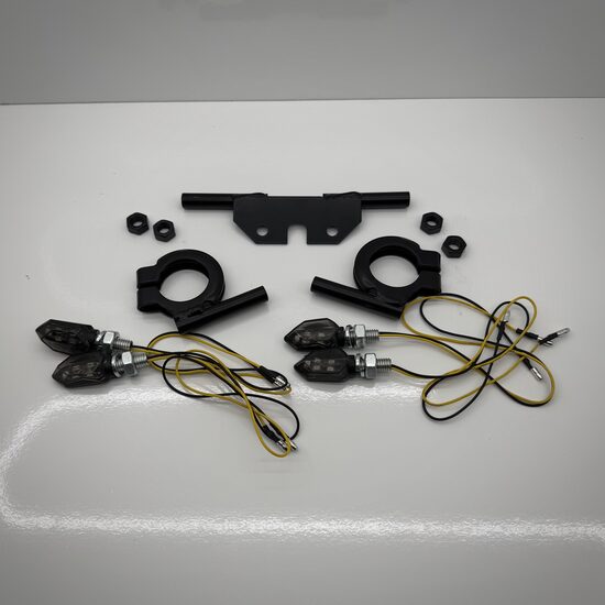 Set 4x Simson LED mini Blinker + Blinkerträger M8 kurz